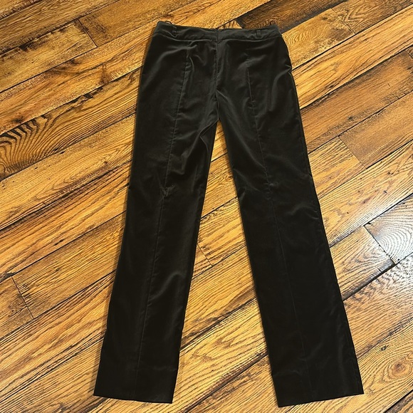 STRENESSE GABRIELE STREHLE FLAT FRONT BLACK VELVET PANTS WITH BACK ZIPPER SIZE 6 - Picture 4 of 10